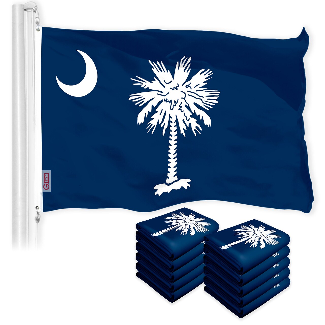 South Carolina SC State Flag 3x5 Ft 10-Pack 150D Printed Polyester By G128